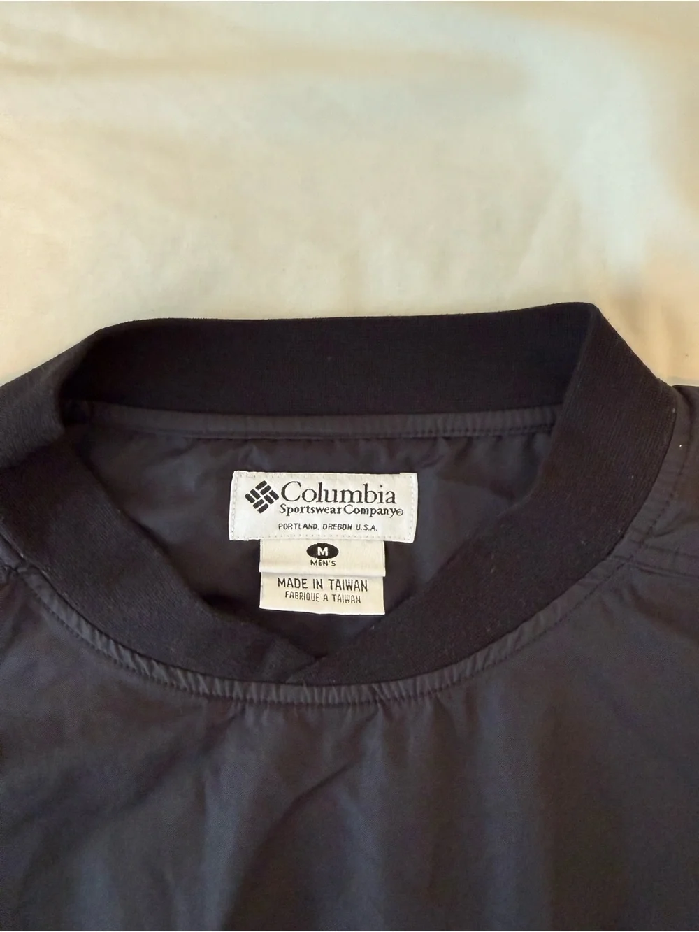 Columbia Men’s Black Pullover Windbreaker Medium Packable VTG